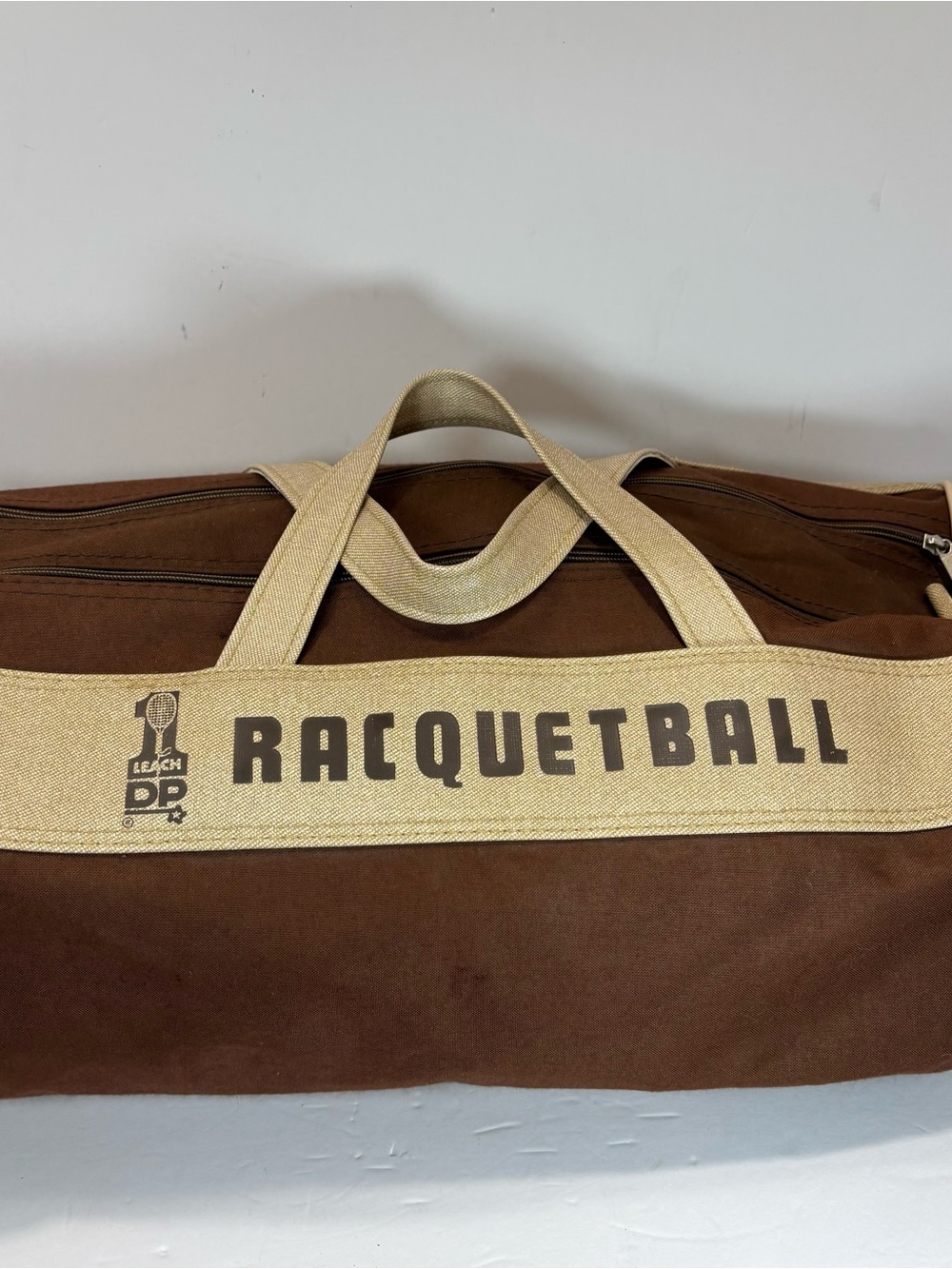 Vintage LEACH Racquetball Bag Racquet Racket Ball Brown Canvas Duffle 1970’s